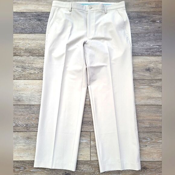 FJ Footjoy Golf pants men's size 36 cream colored - Picture 1 of 10